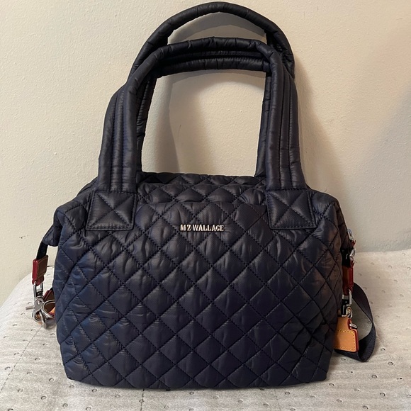 MZ Wallace Quilted Crossbody Bag - Navy with beautiful tan leather accents - Picture 9 of 10